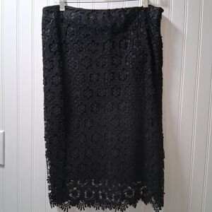 Alfani Black Floral Lace Pencil Skirt